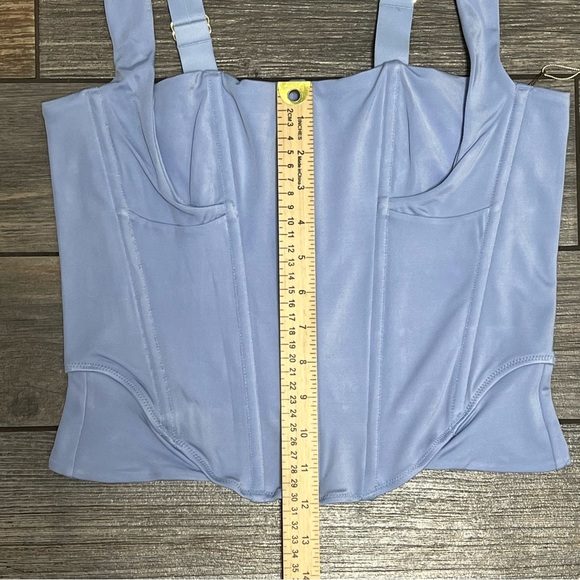 NWT FREE PEOPLE x HAH Knock Out Corset boudoir Top Size XL Blue Periwinkle - Picture 11 of 12